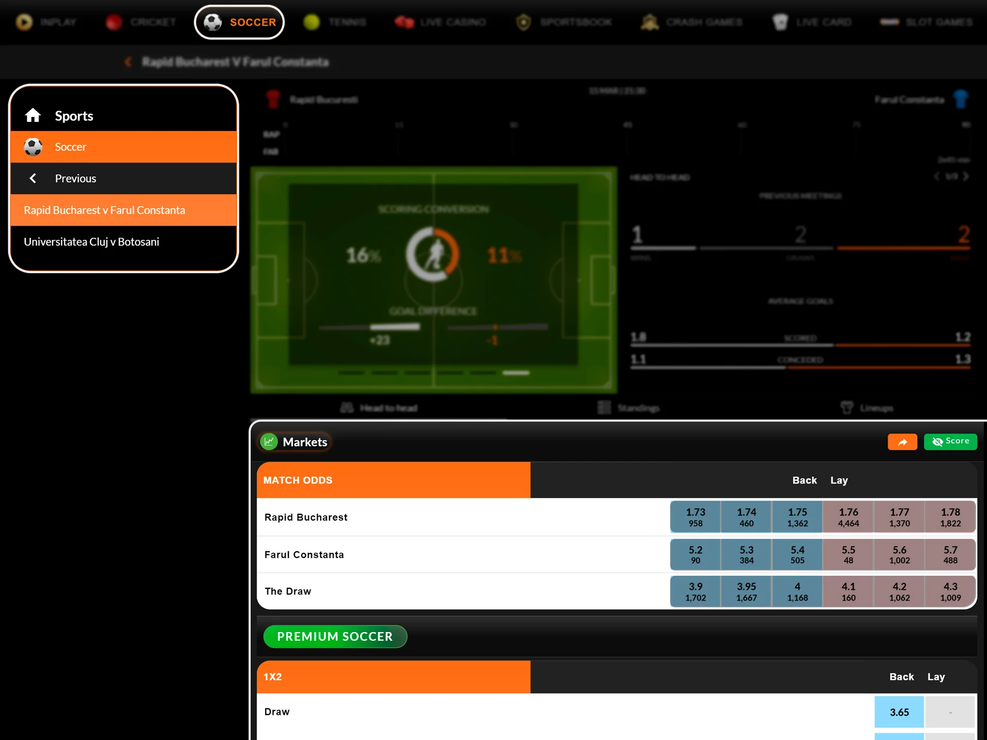 Predict the outcome of a football match and make a bet at Fair Play.