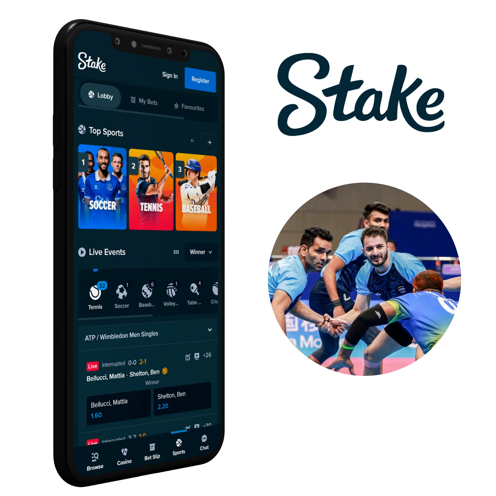 The Stake app is a solid option for kabaddi betting fans looking for great odds and a variety of features.