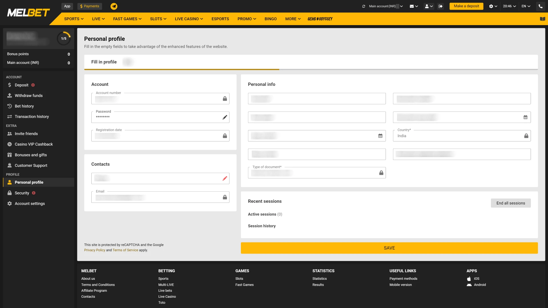 Confirm your identity in your Melbet account.