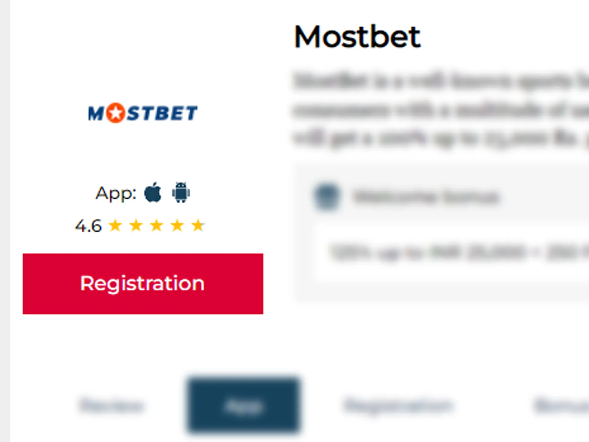 Sign up for Mostbet.