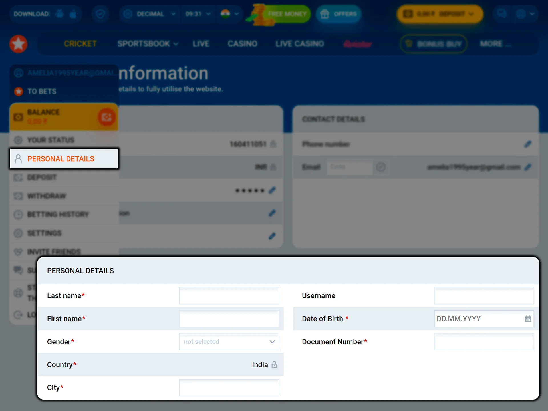 Verify your details in the MostBet account settings.