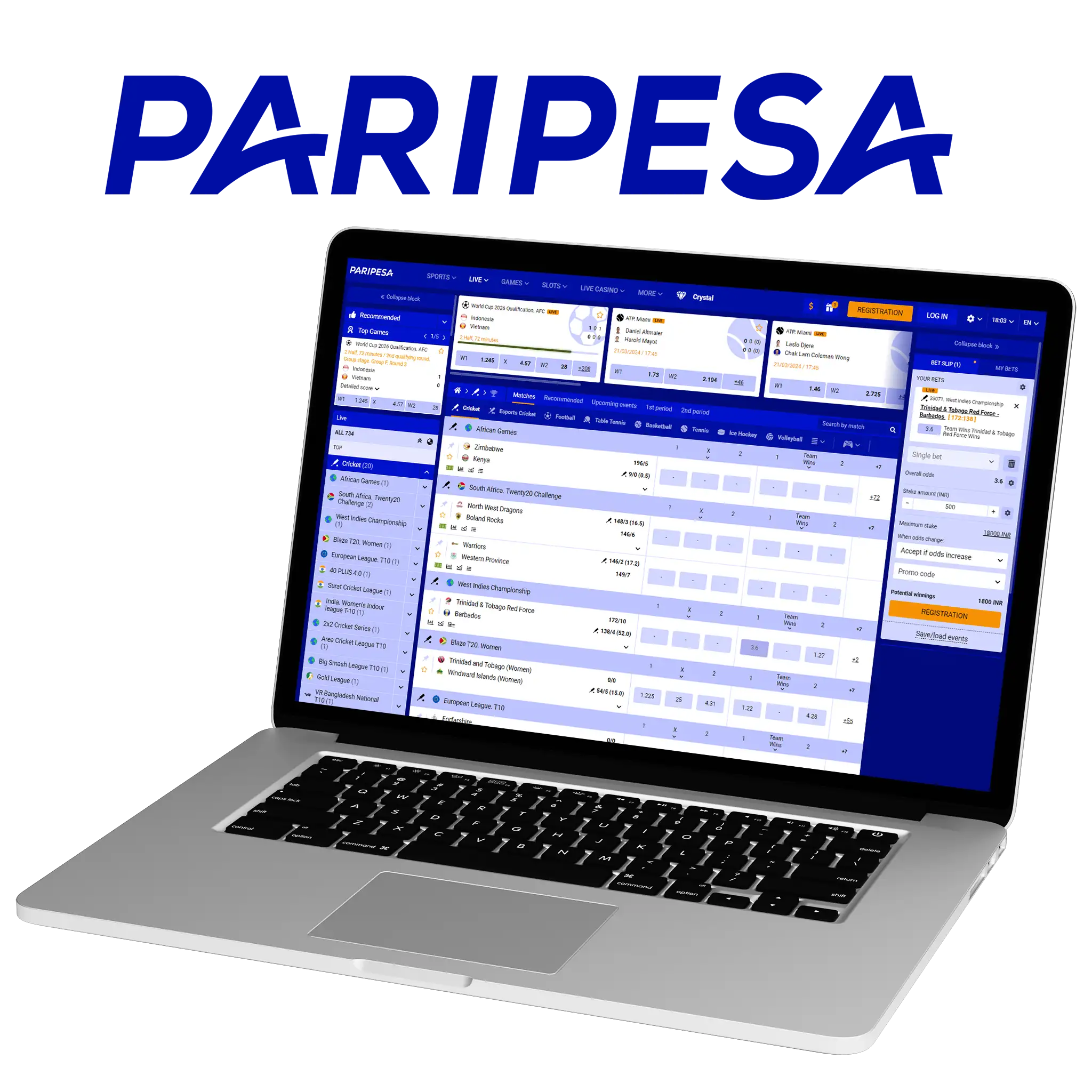 The Paripesa platform is designed for you to bet daily on cricket at the most favorable conditions.