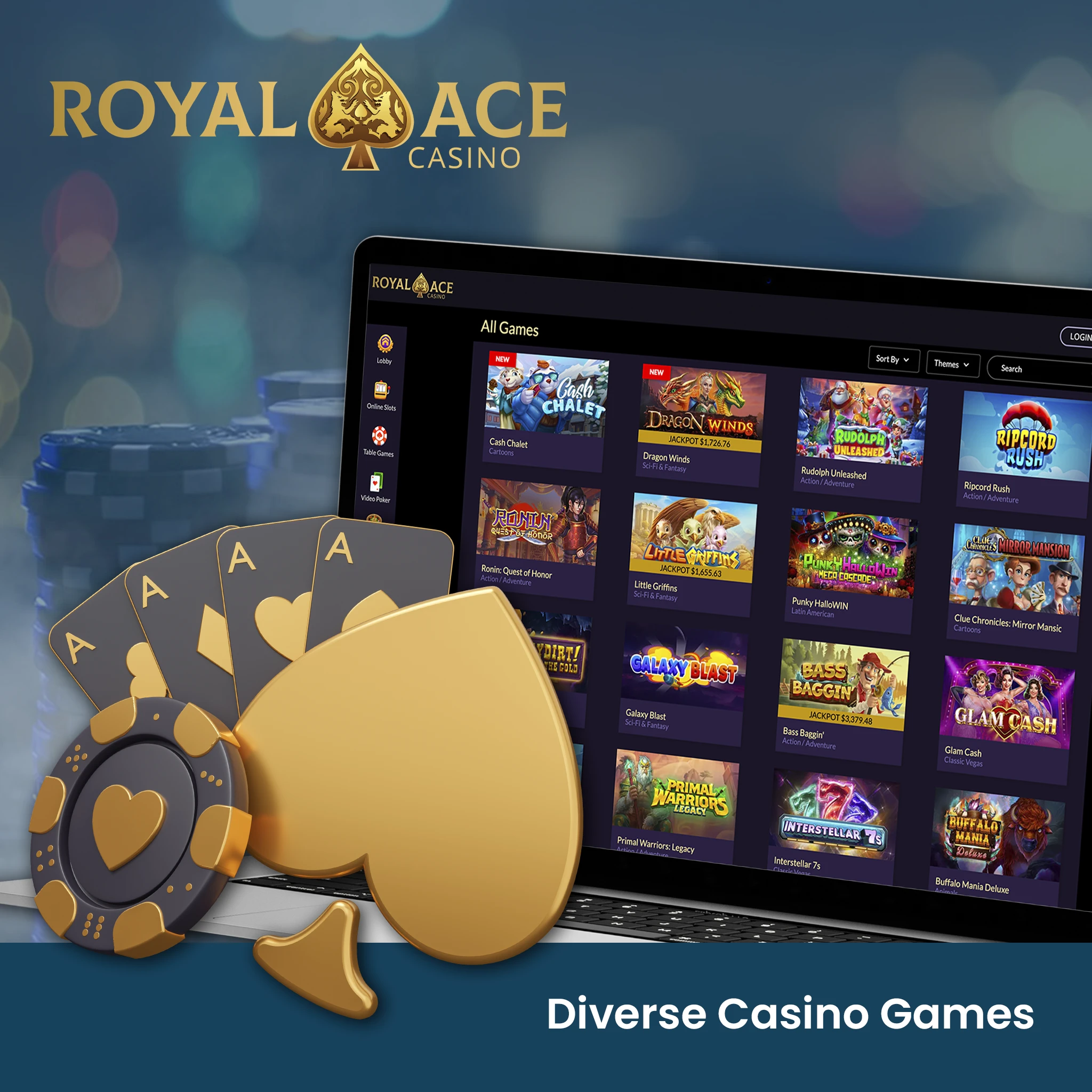 Diverse Casino Games at Royal Ace Casino.