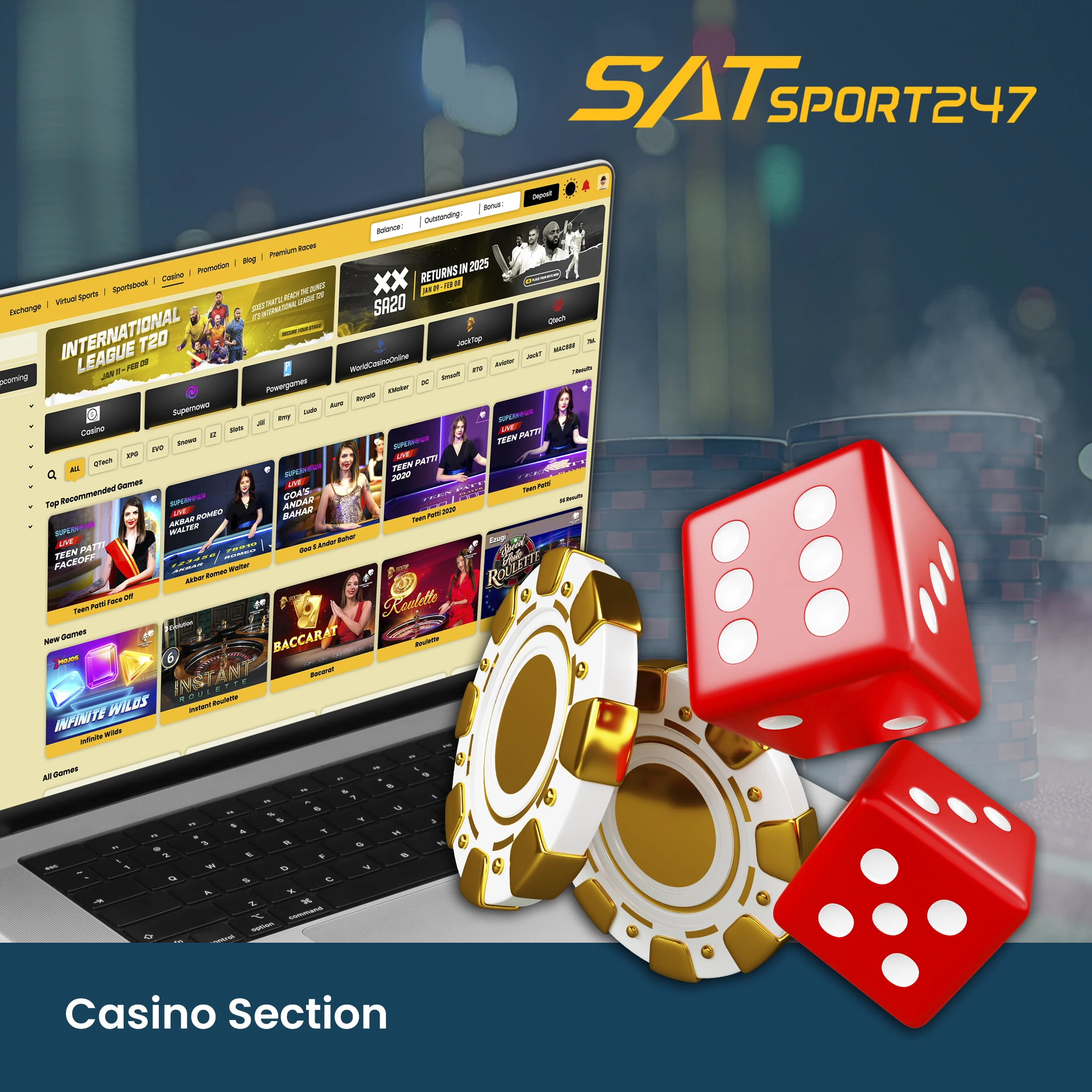 SATSport247’s Casino Section.