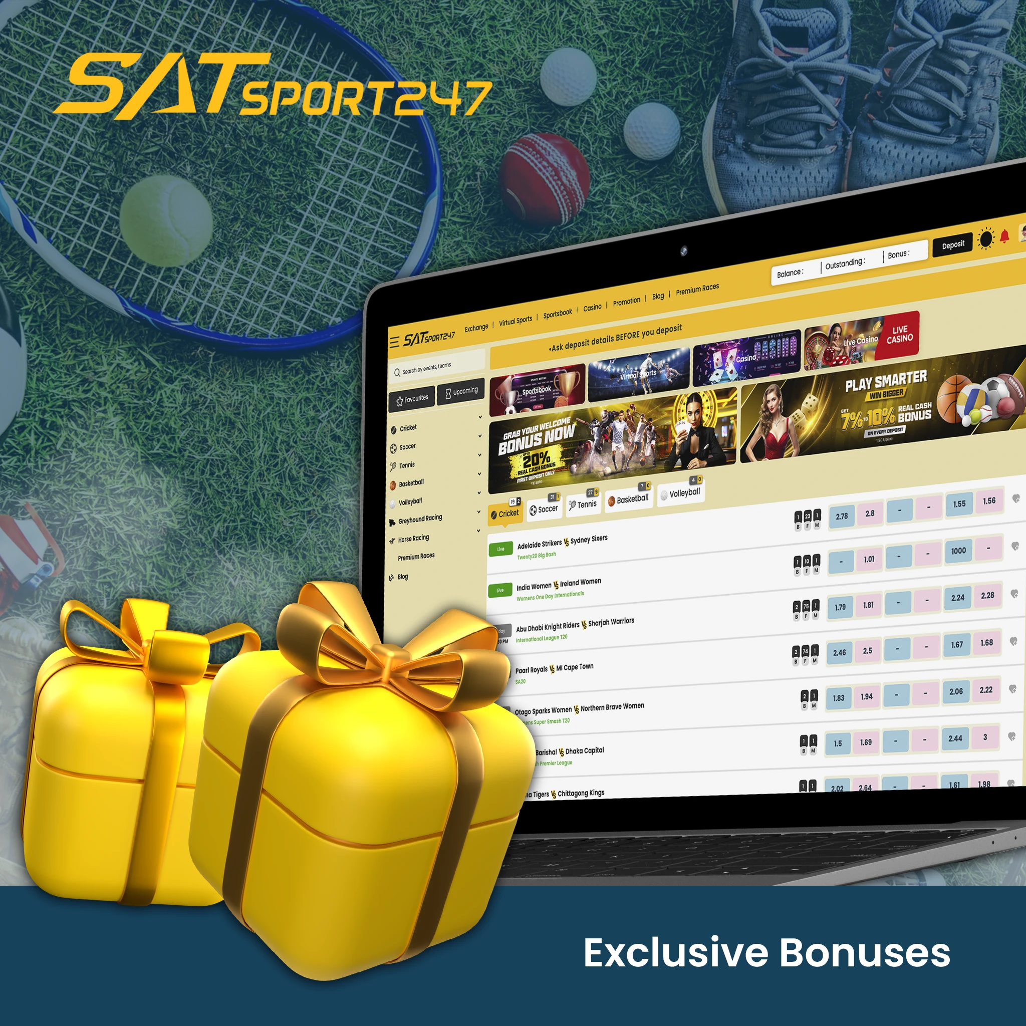 Exclusive SATSport247 Bonuses for Indian Players.